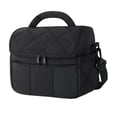thumbnail image 2 of Bolsa térmica para almuerzo, bolso de mano con cremallera, bolsa térmica para llevar alimentos, para almuerzo, para oficina, viajes, playa, senderismo Negro, 2 of 8