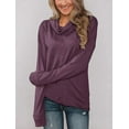 thumbnail image 4 of Pullovers à Manches Longues pour Femmes Col Bénitier Tunique Chemise Décontractée, 4 of 5