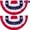2 PCS, variant on 6 PCS Fourth of July Decorations, 3 x 6 FT Large Patriotic USA Pleated Fan Flags, Outdoor American Flag Banner US Half Fan Bunting Flag for 250th Anniversary Memorial Day Door Yard Home Decor
