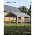thumbnail image 2 of 12X20 Ft Carport, Portable Carport with 4 Roll-Up Windows,Doors,Car Port with 200g PE Tarp for Car Boat Truck Motorcycle, Waterproof & UV Protected, Anti-Snow Portable Garage Kit Tent, 2 of 8