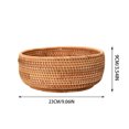 thumbnail image 4 of Handmade Round Fruit Candy Wicker Basket Organizer Wicker Basket Weaving Storage Holder Dining Bowl, 4 of 6