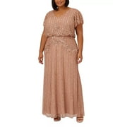 Adrianna Papell Plus Size Beaded Blouson Gown