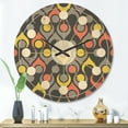 thumbnail image 2 of Designart 'Abstract Retro Drops I' Mid-Century Modern Wood Wall Clock, 2 of 5