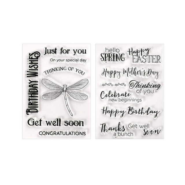 kurtrusly 4 Pieces/Set Portable Reusable Silicone Embossing Stencil Home School Photo Album DIY Crafting Template Embossed Stamp Show as Picture 1Set