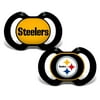 Baby Fanatic 2 Piece Pacifier Set, Pittsburgh Steelers, One Size