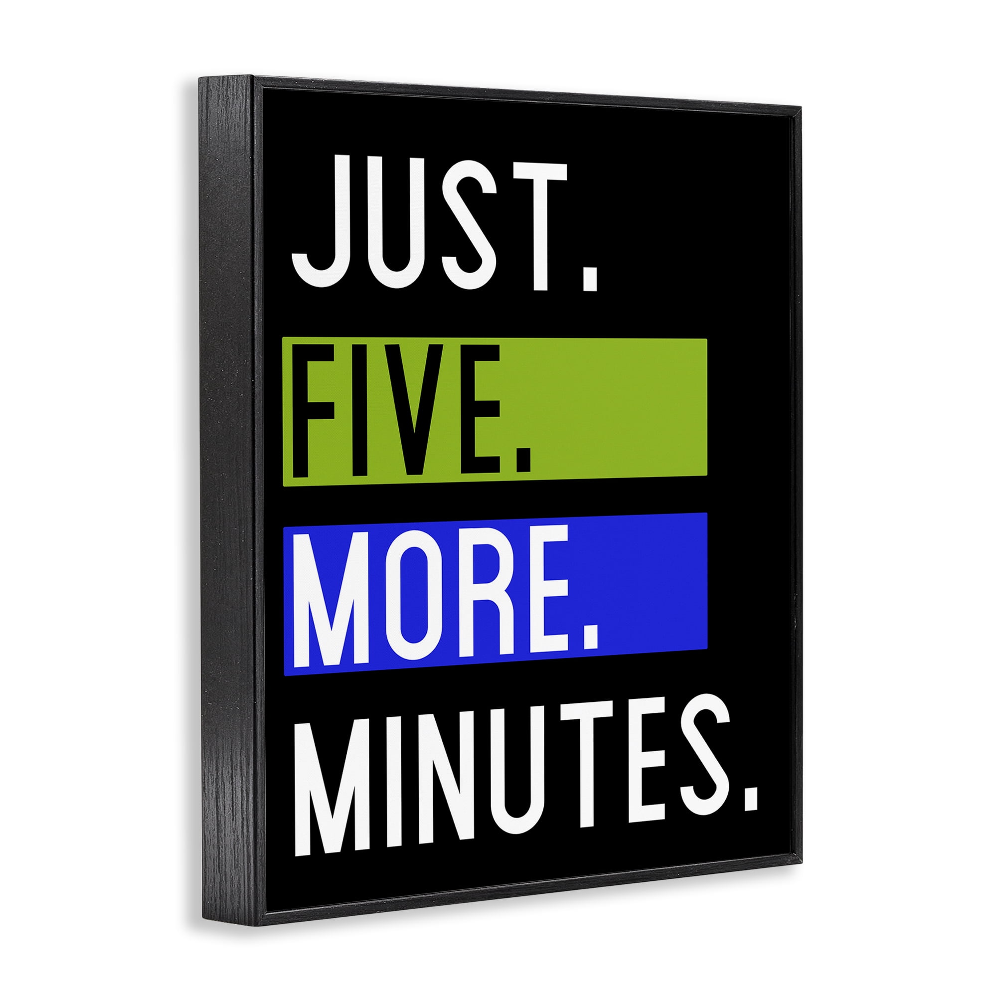 Stupell Industries Five More Minutes Typography Painting Black Framed Art Print Wall Art, 11 x 14
