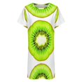 thumbnail image 4 of Kiwi Slices on White Background Women Nightgown Sleepwear Short Sleeves For Vacations Travels Nightgowns Women's Pajamas, 4 of 7
