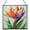 Bird of Paradise Flower, variant on Rose Flower Stained Glass Panels, Square Shaped Window Hangings, Tiffany Glass Traditional Art Crafts for Home Decor Gifts 132OR1