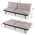 thumbnail image 2 of Futon Sofa Bed, Modern Convertible Memory Foam Sleeper Sofa, Adjustable Backrest, Grey, 2 of 9