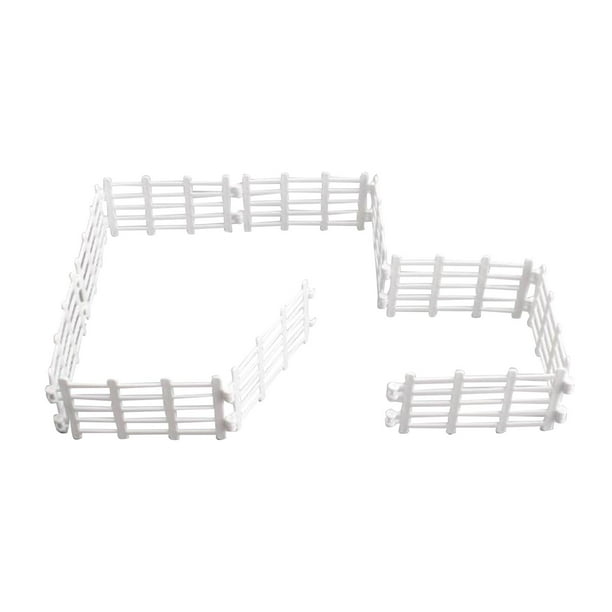 10 piezas de valla decorativa con borde para juguete de potrero, granja, granero, potrero para rol B