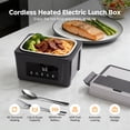 thumbnail image 5 of Electric Food Warmer Lunch Box for Adults, Sunmaki Portable 1.5L Cordless Electric Lunch Box with Fast Heating 9000mAh Rechargeable Battery Keeps Meals Hot at Office, Work, or in Car, 5 of 14