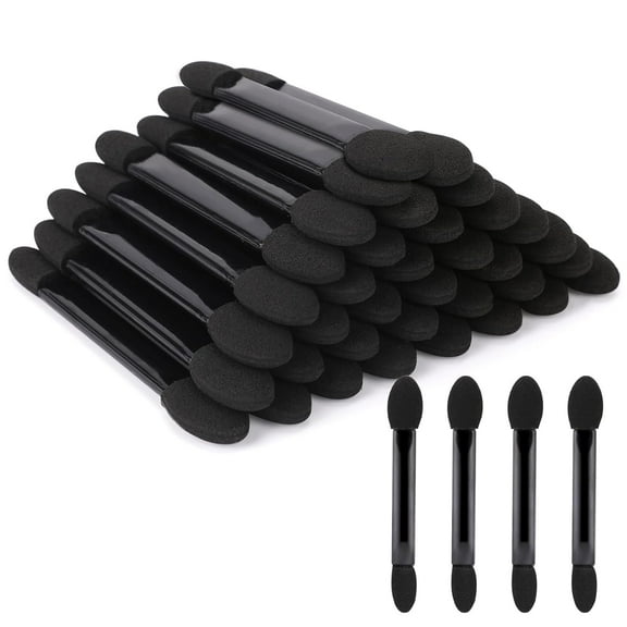 20 Pieces Sponge Eyeshadow Brush - Black Double Headed Eyeshadow Applicator, Disposable Makeup Brush, Suitable for Professional or Home Use