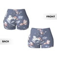 thumbnail image 5 of Lsque Watercolor Flowers Butterfly Pattern High Waisted Biker Shorts for Women-Tummy Control Fitness Athletic Workout Running Yoga Gym Shorts,Moisture-Wicking-X-Large, 5 of 9