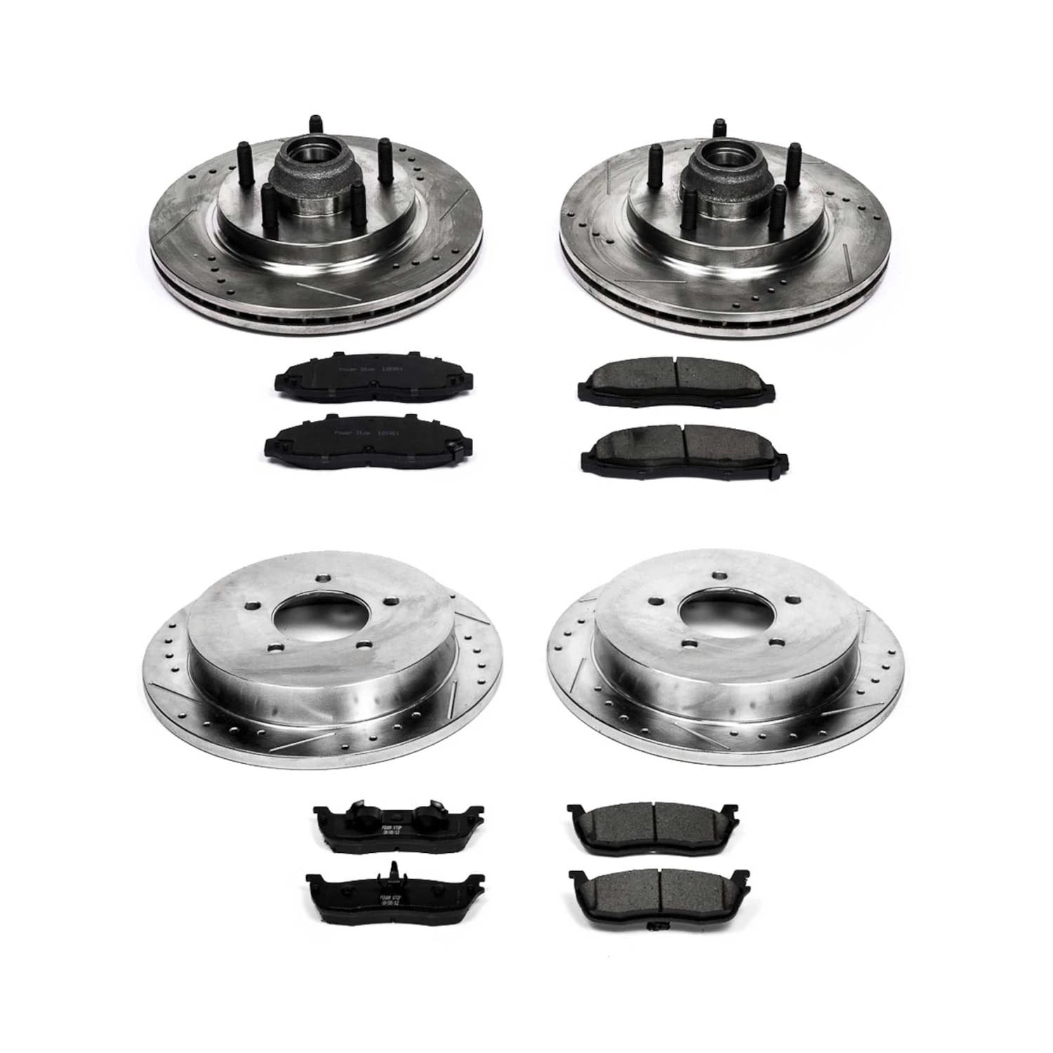 PowerStop Front and Rear Z23 Evolution Sport Carbon-Fiber Ceramic Brake Pad and Drilled & Slotted Rotor Kit Fits: FORD LINCOLN Select Models K1915