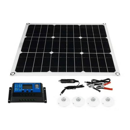 

GLFSIL 30 Watt Waterproof Monocrystalline Solar Panel Kit Solar Charge Controller