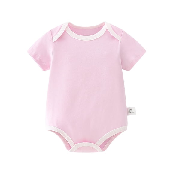Umfun Baby Short Sleeve Solid Color Bodysuit Soft Cotton Onesie One-Piece Romper for Newborn Infant Boys Girls Daily Wear