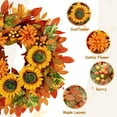 thumbnail image 3 of TYMZDYN Fall Wreaths for Front Door,20 Inch Autumn Sunflower Wreath,Fall Indoor Outdoor Decor with Maple Leaf,Thanksgiving Halloween Decorations for Home, Porch Decor, 3 of 8