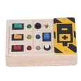 thumbnail image 4 of LED Light Button Switch Toy, Portable Wooden Light Up Sensory Board Color Recognition Educational Noiseless  For Travel For Boys, 4 of 8