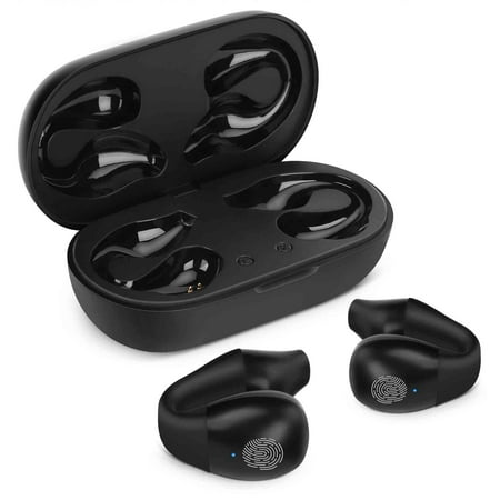 UrbanX QC3 True Wireless Earbuds Bluetooth Headphones Touch Control with Charging Case Stereo Earphones in-Ear Built-in Mic Headset Premium Deep Bass for Oppo A3s - Black