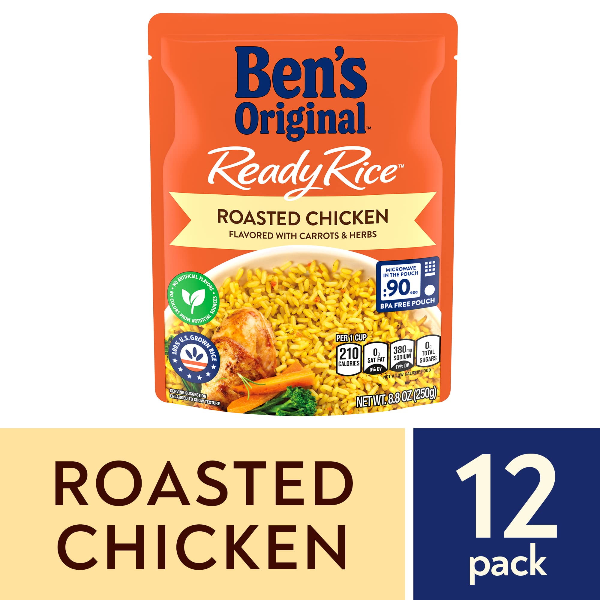 Ben's Original Roasted Chicken Ready Rice 8.8 oz (Pack of 8)