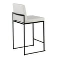 thumbnail image 4 of Fuji Contemporary High Back Counter Stool In Black Steel And White Faux Leather - Set Of 2, 4 of 7