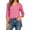 A06-Pink, variant on ZORYEVY Three Quarters Sleeve Tops Women Winter Sports Casual V-neck Solid Color T-shirts