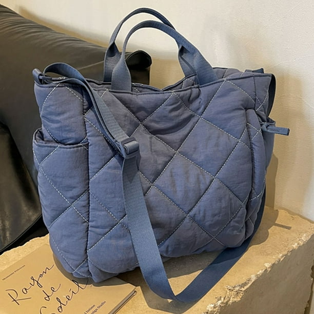 Bolso cruzado mullido para mujer, bolso de hombro acolchado de gran capacidad, bolso de viaje suave