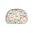 thumbnail image 7 of Portable Bags Clutch Pouch Zipper Smooth Built-In Compartment For Travel Vacation Business Camping Festive Thin Holiday Ribbon Bow Pattern, 7 of 7