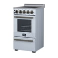 thumbnail image 4 of Forno Pallerano 20 Inch Freestanding Electric Range in White with Antique Brass, Compact Design, 4 of 5