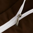 thumbnail image 4 of D.N.G. BEDDINGS Luxurious 1 Piece Double Ruffle Duvet Cover With Zipper Closure, 100% Egyptian Cotton, 800 Thread Cotton Super King Size Chocolate Solid, 4 of 6