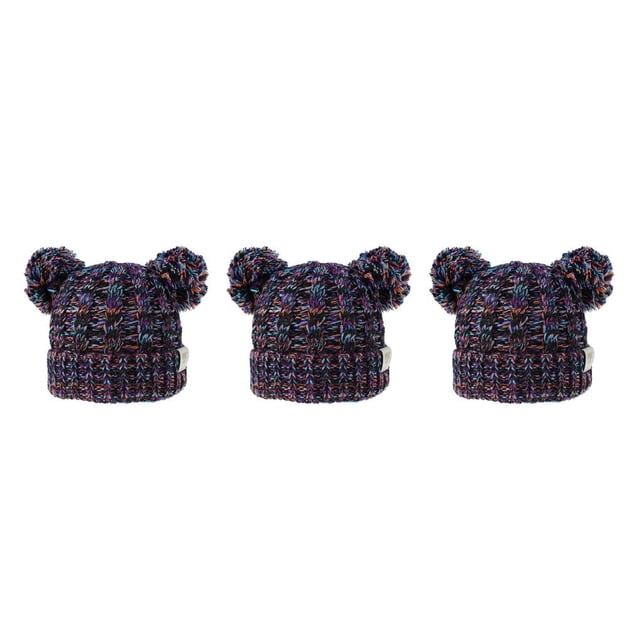 Minnieouse Gorro y esponjoso con bolas de pompones, tocado a la moda, gorros de buena retención de calor, hermoso regalo para niños, naranja, Type1 NO1 Minnieouse CBP255440