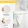 thumbnail image 3 of Pastoral Flowers No Hooks Shower Curtain with Snap-in Liner White Flowers Blue Leaf Yellow Back Shower Curtains for Bathroom, Waterproof, Easy Install, Washable 48"x72", 3 of 9