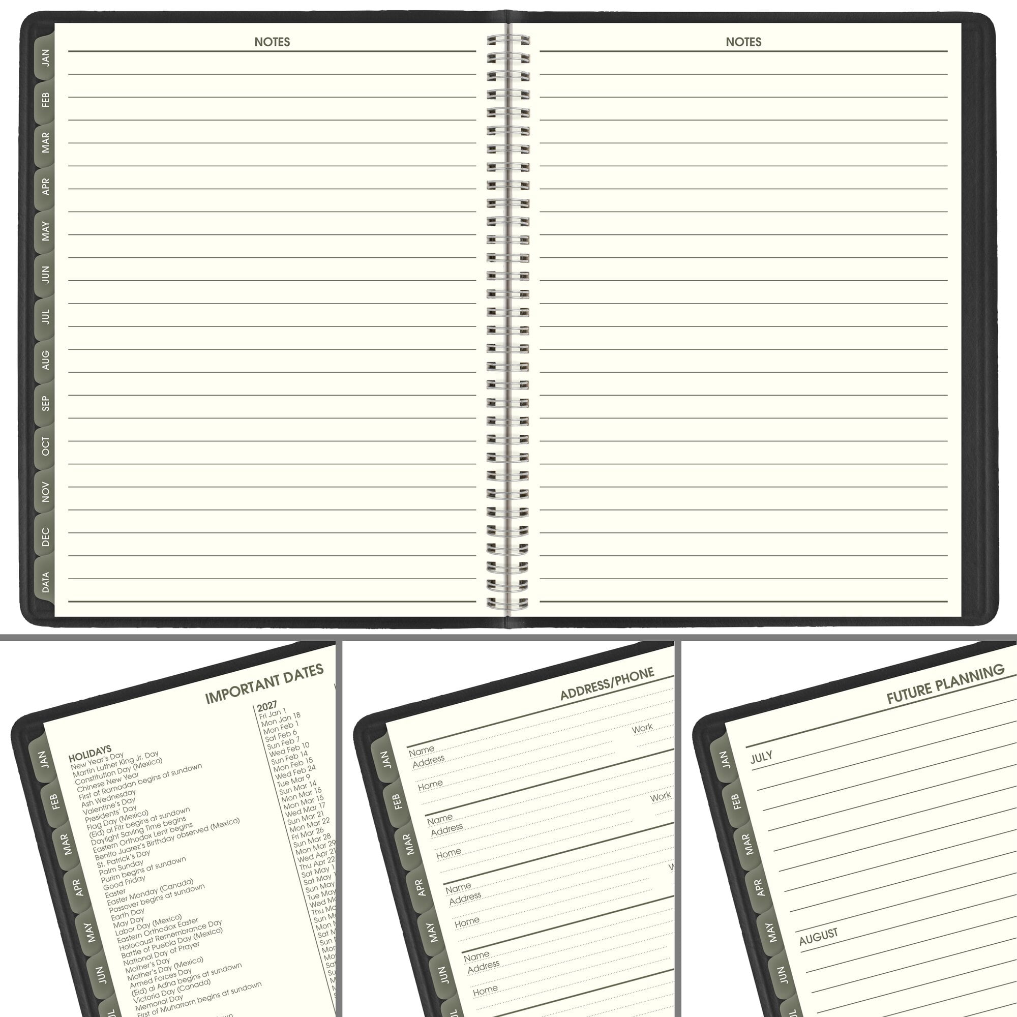 AT-A-GLANCE Recycled 2027 Weekly Monthly Appointment Book Planner Black Large 8