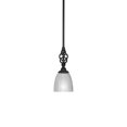 thumbnail image 1 of Elegant Mini Pendant With Hang Straight Swivel Shown In Matte Black Finish With 5" Clear Ribbed Glass, 1 of 1