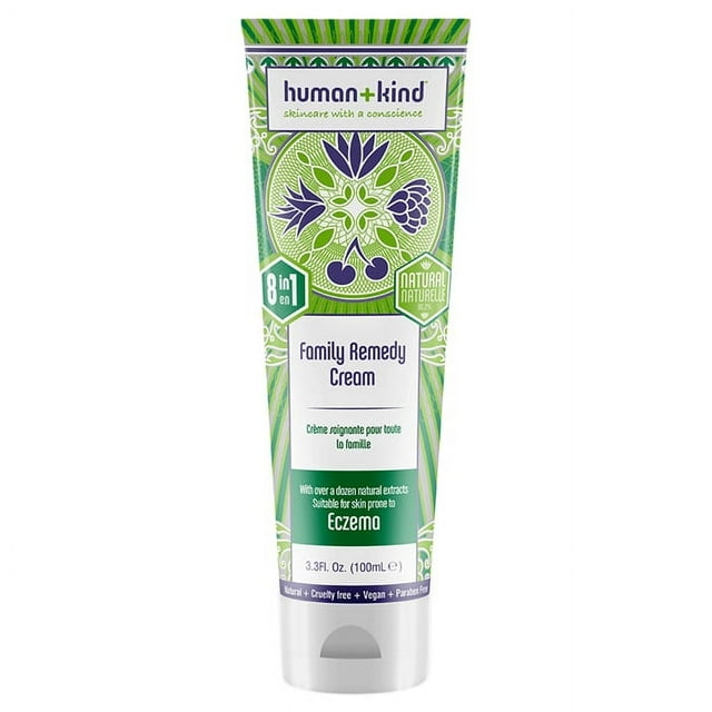 Human+Kind Crème Remède Familiale / Formule Miracle 8-en-1 / pour Peau Rouge, Irritée, Qui Démange, Sèche, Gercée, Vergetures, S