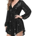 thumbnail image 4 of Women's Sequin Loose Fitting Dress Party Long Sleeved Casual Loose Mini Short Dress plus Size Wedding Guest Outfits for Women Metallic Formal Dresses for Women Full Length Dress Long Formal Christmas, 4 of 7