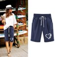 thumbnail image 2 of BOOMNY Womens Cotton Linen Shorts Elastic Wasit Baggy Shorts For Women Graphic Y2K Lightweight Loose Fit Cozy Summer Dailywear, 2 of 8