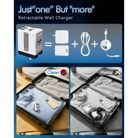 SLFR-W&O 45W GaN Charger Fast Charging,Retractable Phone Charger Wall Plug with Lightening and Type-C Cables,for iPhone16/15/14/13/12/11 Series, Galaxy S25 24,Android and More (White)