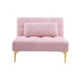 thumbnail image 2 of 36" Versatile Convertible Modern Accent Chair, Comfy Reading Chair with Foam And Spring Support, Modern Minimalist Sofa Chair with Metal Legs for Small Apartment Use, Pink Teddy, 2 of 4