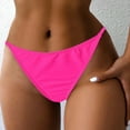 thumbnail image 2 of HOWPAY Bikini Bottoms Women Moderate Coverage High Cut Basic Swim Briefs Mid Waisted Tummy Control Solid Color Beach Pool Bathing Suit Bottoms Hot Pink S, 2 of 6