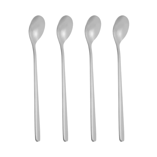 Cuchara de Té Helado de Mango Largo Uxcell, 4 Pcs Cucharas de Café de 8 Pulgadas, Tono Plateado