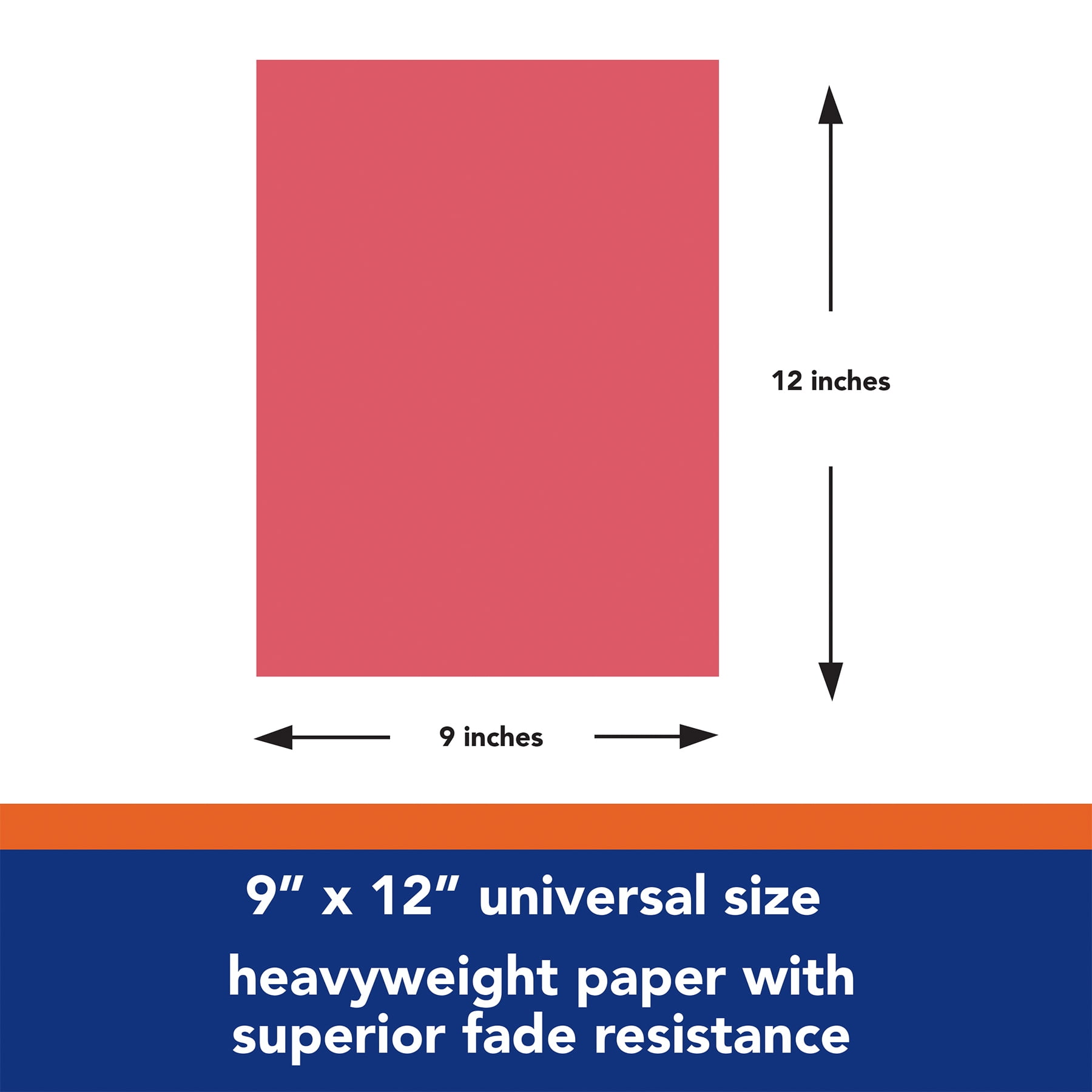 Tru-Ray Construction Paper, Heavyweight, Red, 9" x 12", 50 Sheets Per Pack, 5 Packs