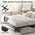 thumbnail image 5 of Queen Bed Frame with Storage Headboard & 4 Drawers, LED Upholstered Bed Frame Queen Size with Type-C & USB Ports, Metal Queen Platform Storage Light up Bed Frame, No Box Spring Needed, Charcoal Gray, 5 of 9
