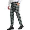 thumbnail image 4 of Lars Amadeus Men's Business Plaid Lightweight Regular Fit Flat Front Checked Pants, 4 of 6