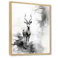 thumbnail image 2 of Designart "Charcoal Oriental Gazelle Sketch I" Japanese Floater Framed Canvas Print, 2 of 7