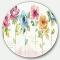 thumbnail image 1 of Designart 'roses Colorées Arc-en-Ciel Peintes à la Main' Art Mural Rond en Métal Style Ferme - Disque de 36, 1 of 5