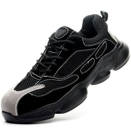 

Tanleewa Steel Toe Safety Sneakers for Men Anti-Smash Work Shoes Outdoor Industrial Shoe Size 7