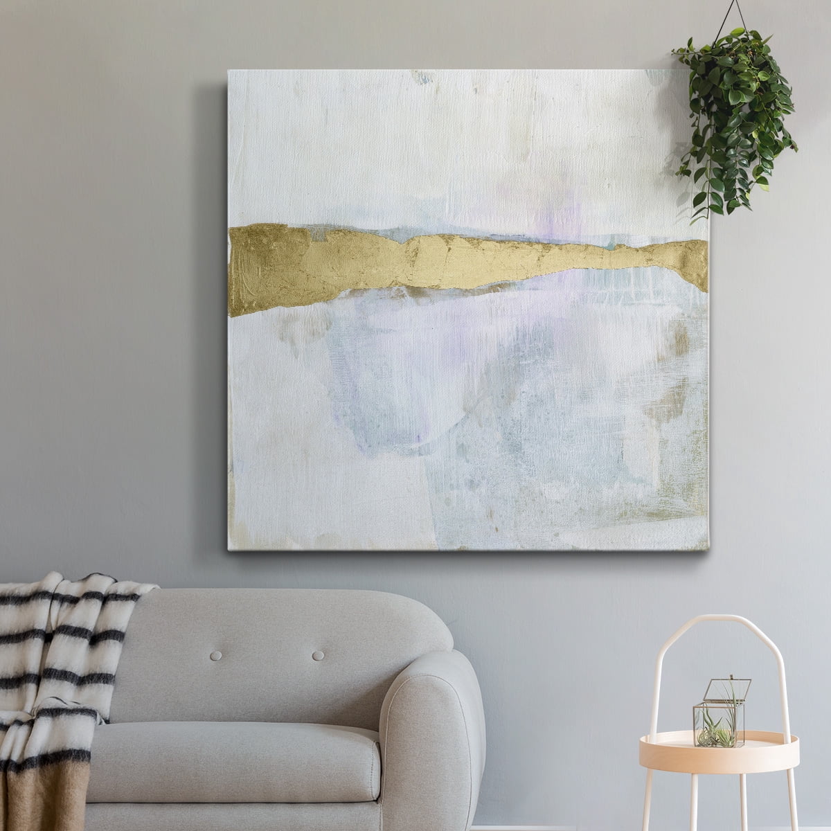 Wexford Home Gold Ribbon Horizon I-Premium Gallery Wrapped Canvas, 40" x 40" - Ready to Hang