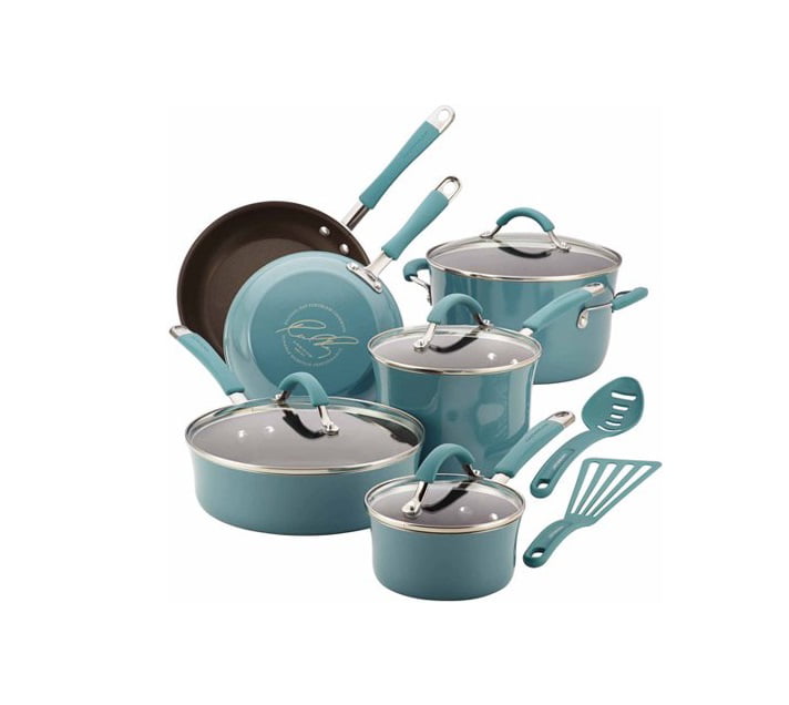 for sale online Agave Blue 12 Count Rachael Ray 16344 Cucina Enamel Nonstick Cookware 