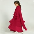 thumbnail image 4 of IBTOM CASTLE Kids Girls Muslim Abaya Dress Long Sleeve Chiffon Islamic Kaftan Robe Open Front Cardigan Prayer Dress with Hijab 4-5 Years Wine Red, 4 of 8